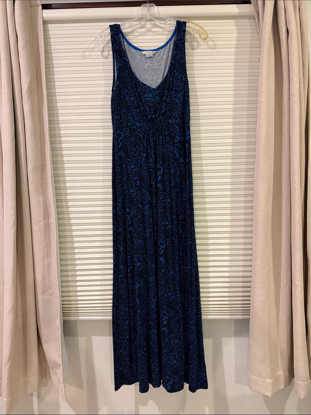 Boden Navy and Black Paisley Maxi Dress